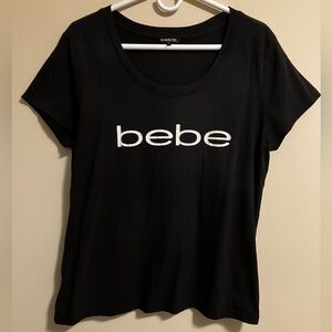 Bebe Black Short Sleeve Tee Womens Size XL